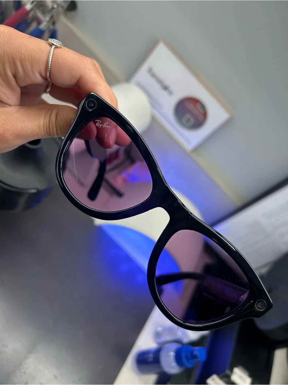 Classic Black Round Women’s Glasses with Tan Protective Case